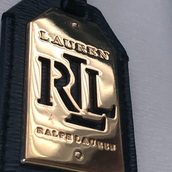 Lauren Ralph Lauren Tote with crossbody detachable strap black @ white. - Picture 5 of 5